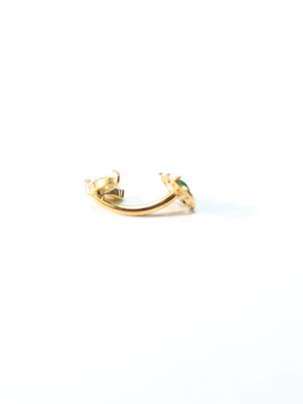 cute Barbell Piercing Ear Piercing crystal Leaf Piercings New